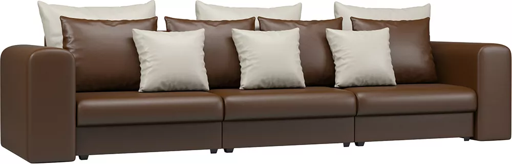 Коричневый кожаный диван Мэдисон-2 Брауни