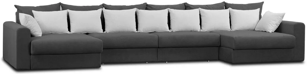 Угловой диван для спальни Модена-8 Плюш Графит
