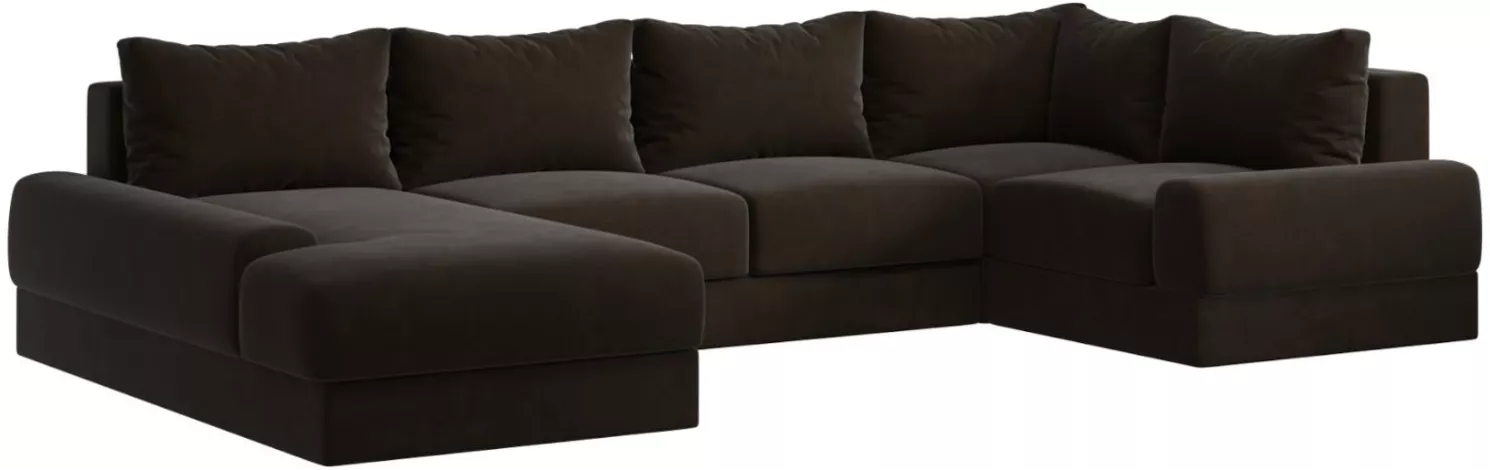 Угловой диван для спальни Ариети-П Плюш Шоколад