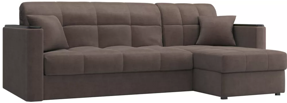 Угловой диван для спальни Неаполь Плюш Браун