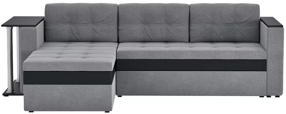  угловой диван из рогожки Атланта Кантри Дарк Грей со столиком