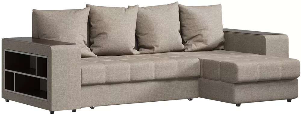  угловой диван из рогожки Дубай Крем арт. 625749