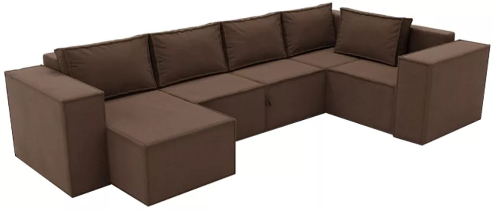 Модульный диван для школы Лофт П-образный Браун