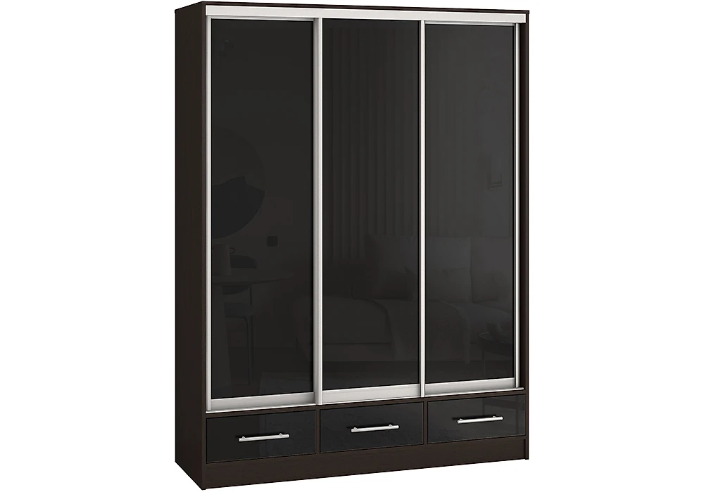 Чёрный шкаф Версаль-150 МДФ Дизайн-1