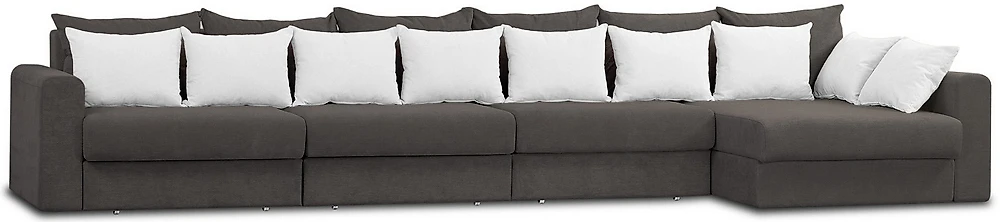 Угловой диван со спальным местом Модена-6 Плюш Шоколад-2