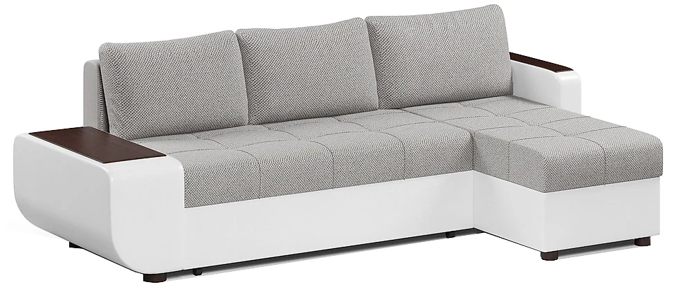 Угловой диван с подушками Атланта Грей со столиком