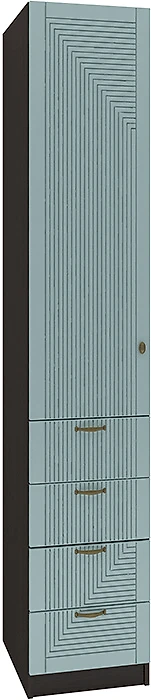 Чёрный распашной шкаф Фараон П-5 Дизайн-3