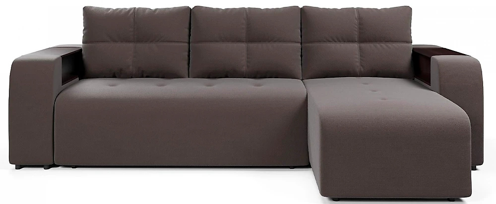 Угловой диван с правым углом Дуглас Плюш Браун