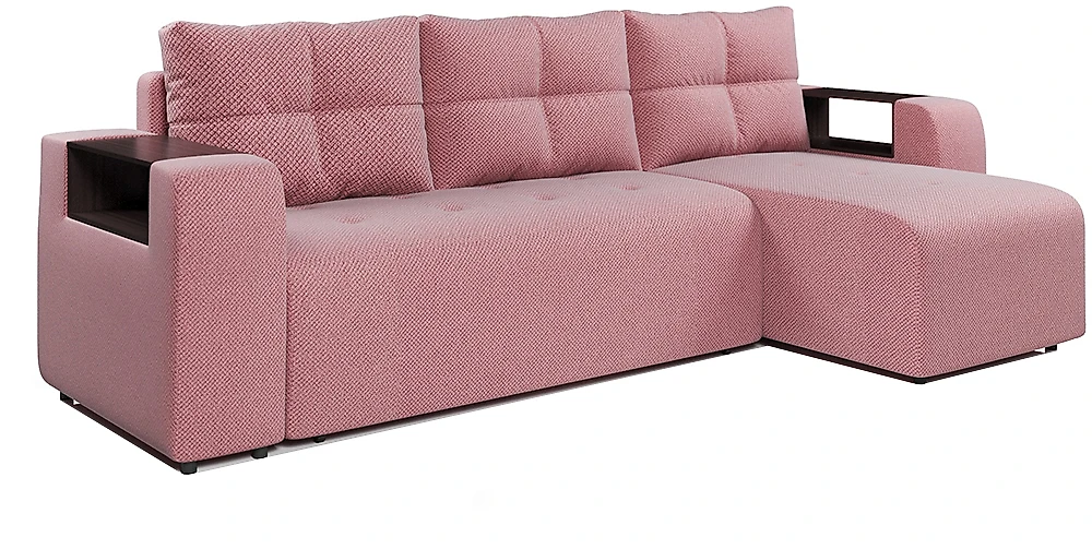Угловой диван с независимым пружинным блоком Дуглас Пинк