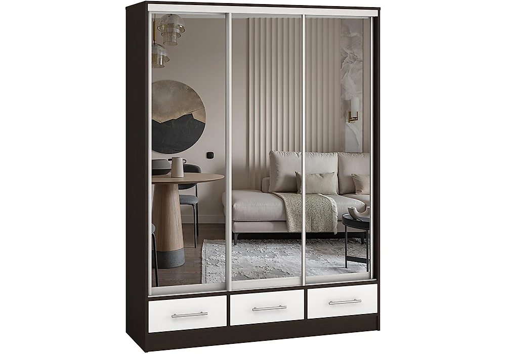 Чёрный шкаф Версаль-150 Зеркало Дизайн-1