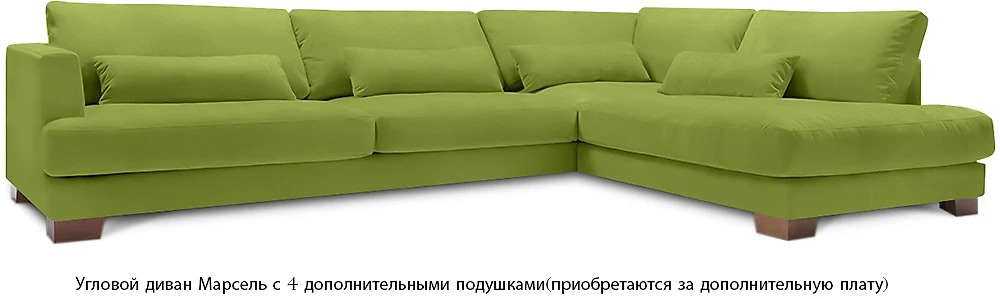 Зелёный угловой диван Марсель Грин