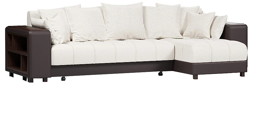 Угловой диван с подушками Дубай Вайт Блэк